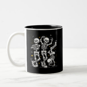 Tanzende Skelette Tanz Challenge Halloween Zweifarbige Tasse