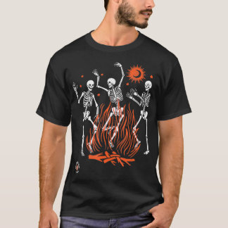 Tanzende Skelette Vintage Tag der Toten Halloween T-Shirt