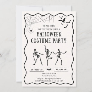 tanzende Skelette, Whimsical Halloween-Kostüm Einladung