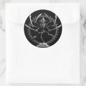 Tanzende Skelettgöttin-Stickers Runder Aufkleber (Tasche)