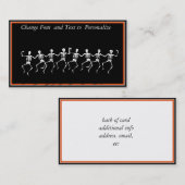 Tanzende Skelettknochen Visitenkarte (Vorne/Hinten)