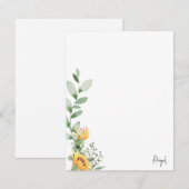 Tanzende Sonnenblumen Individuelle Name Eukalyptus Dankeskarte (Vorne/Hinten)