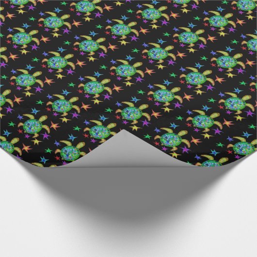 Tanzende Stern-Schildkröte Geschenkpapier (Ecke)