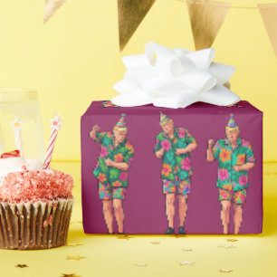 Tanzende Trump-Geburtstagsfeier MAGA Celebration Geschenkpapier