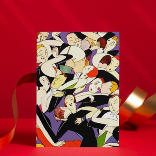 Tanzende Vintage Paare Feiertagskarte