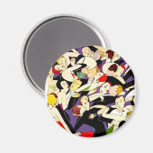 Tanzende Vintage Paare Magnet (Vorderseite/Rückseite)