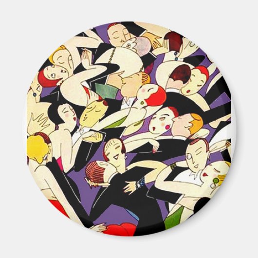 Tanzende Vintage Paare Magnet (Vorne)