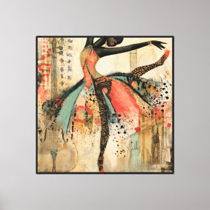 Tanzende Violinmusik Spitze Ballerina Leinwanddruck