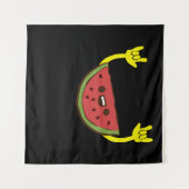Tanzende Wassermelone - Watermelon Sommer Wandteppich (Vorderseite (Horizontal))