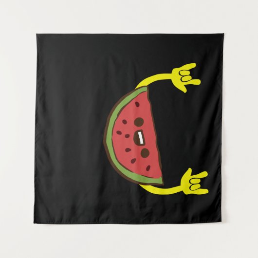Tanzende Wassermelone - Watermelon Sommer Wandteppich (Vorderseite (Horizontal))