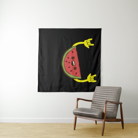 Tanzende Wassermelone - Watermelon Sommer Wandteppich (Beispiel (Horizontal))