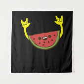 Tanzende Wassermelone - Watermelon Sommer Wandteppich (Vorderseite)