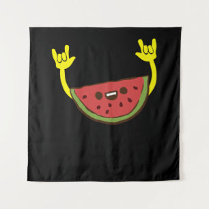 Tanzende Wassermelone - Watermelon Sommer Wandteppich