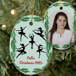 Tanzende Weihnachtsdekoration Ballet-Foto-Ornament Keramik Ornament