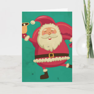 Tanzende Weihnachtsmann-Grußkarte Feiertagskarte