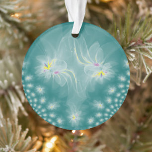 Tanzende White-Gold-Fraktal Wasserläufe Ornament