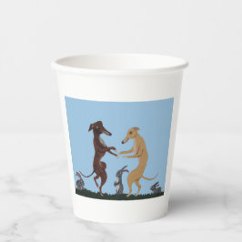 Tanzende Windhunde Papierbecher
