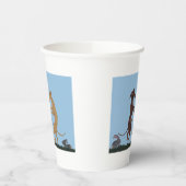 Tanzende Windhunde-Papierbecher Pappbecher (Links)