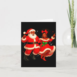 Tanzender afrikanischer Weihnachtsmann Herr Frau C Karte