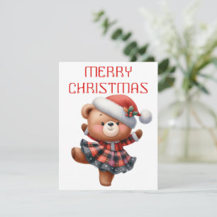 Tanzender Bärenjunge - Weihnachtskarte Feiertagskarte