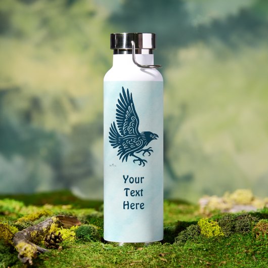 Tanzender blauer Rabe Trinkflasche (Außenbereich (gedreht))