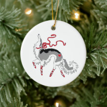 Tanzender Borzoi-Weihnachtsschmuck