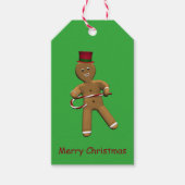 Tanzender Cartoon Gingerbread Man Geschenkanhänger (Vorderseite)