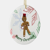Tanzender Cartoon Gingerbread Man Keramik Ornament (Rechts)