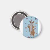 Tanzender Corgi mit Schmetterlingen Magnet (Vorderseite/Rückseite)