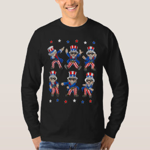 Tanzender Dabbing Onkel Sam 4. Juli Jungen Mädchen T-Shirt
