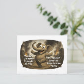 Tanzender Elefant DESASTER Postkarte (Stehend Vorderseite)