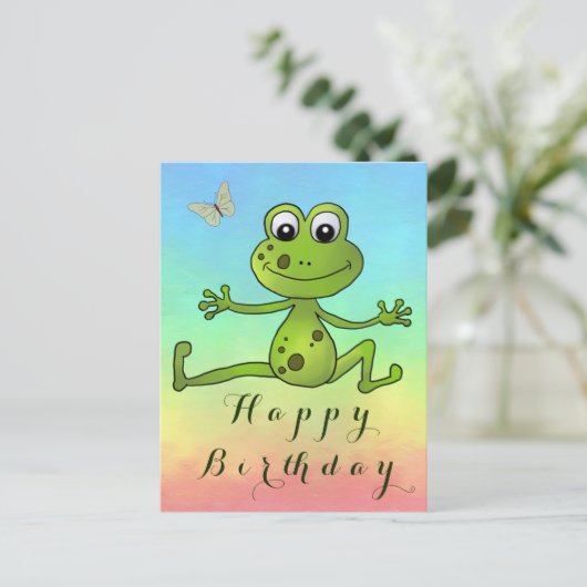 tanzender Frosch   Postkarte (Stehend Vorderseite)