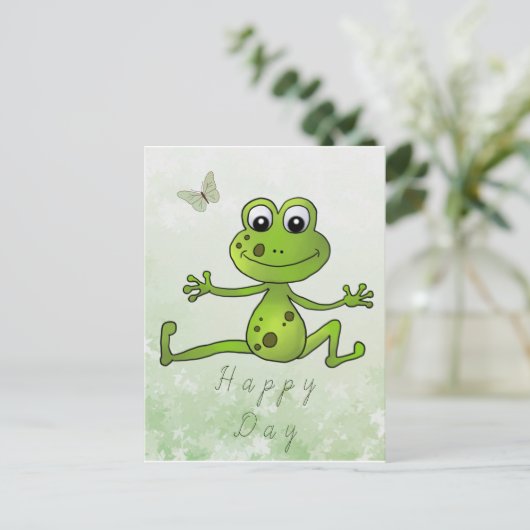 tanzender Frosch  Postkarte (Stehend Vorderseite)
