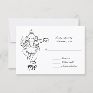 Tanzender Ganesha Indische Hochzeits-RSVP Einladung