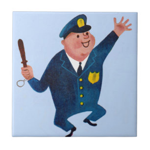 tanzender glücklicher Polizist Fliese