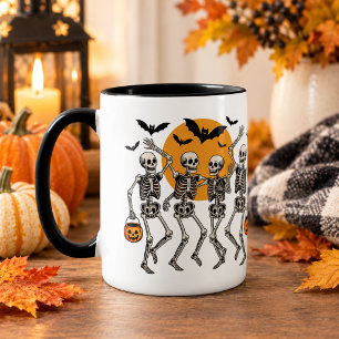 Tanzender Halloween-Skelett-Kürbis-Tanz Tasse