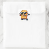 Tanzender Hash Brown Quadratischer Aufkleber (Tasche)