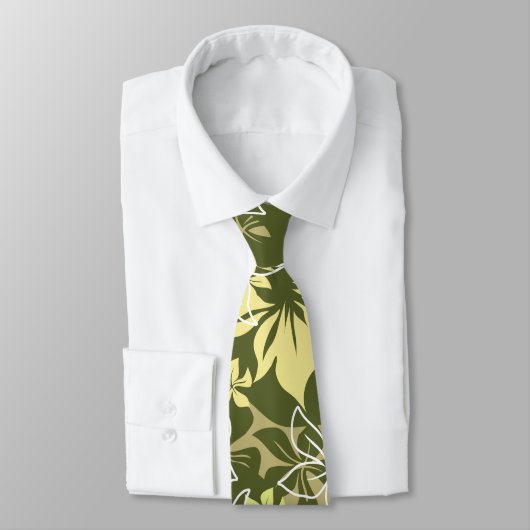 Tanzender Hibiskus Hawaii-Necktie Krawatte (Gebunden)