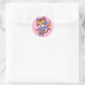 Tanzender K-Pop-Tiger Runder Aufkleber (Tasche)
