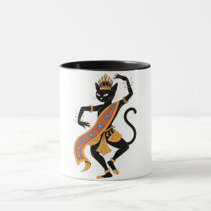 Tanzender Katzenkönig Grafik Tee Kaffeetasse