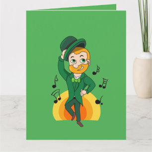 Tanzender Kobold, St. Patrick's Day Cartoon  Karte