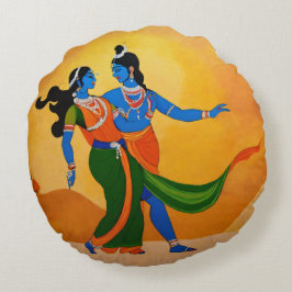 tanzender krishna radha rundes kissen