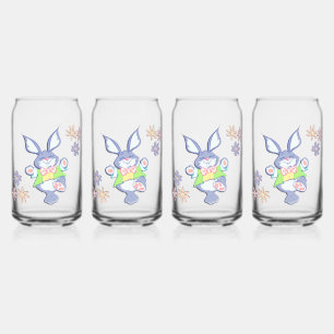Tanzender lila Osterhase Dosenglas