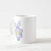 Tanzender lila Osterhase Kaffeetasse (Vorderseite Links)