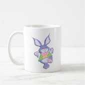 Tanzender lila Osterhase Kaffeetasse (Links)