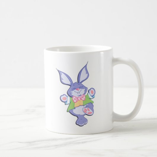 Tanzender lila Osterhase Kaffeetasse (Rechts)