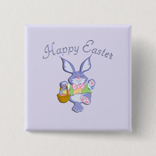 Tanzender lila Osterhase Lavendel Button