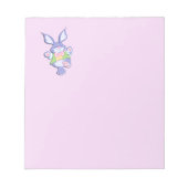 Tanzender lila Osterhase Notizblock (Vorderseite)
