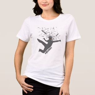 Tanzender Mann, Graue Silhouette Musik Konzept Des Tri-Blend Shirt