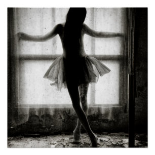 Tanzender Schatten am Fenster Poster